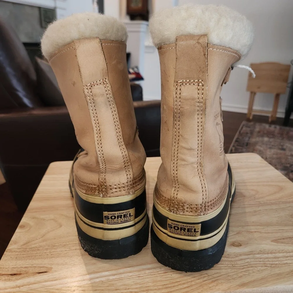 Sorel Caribou Vintage Kaufman Canada Boots Men's Size 11 Real Wool and Leather